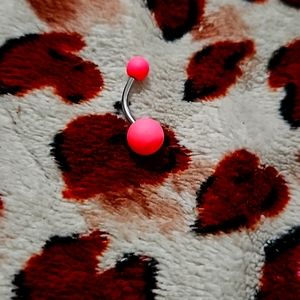 Two Pink Bellybutton ring 14 gage